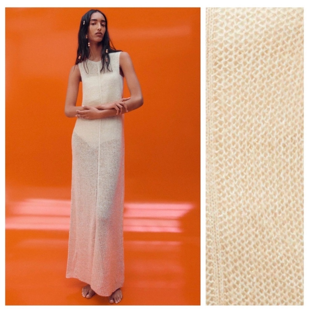 Zara Cream Knit Maxi Dress